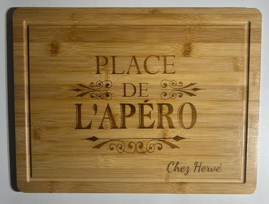 🍷 Planche à Découper 40x30cm “Place de l’Apéro” - Personnalisable